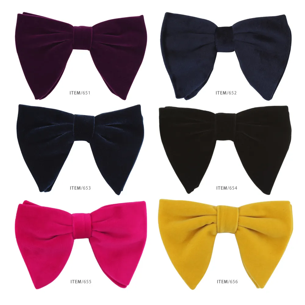 Men's Velvet Bow Tie Mens Pre-Tied Satin Formal Tuxedo Big Bowtie Oversized Bowties2643