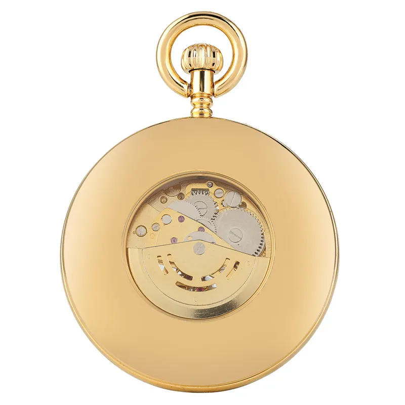 Steampunk Vintage Silver Golden Automatic Mechanical Pocket Watch Men Women Skeleton Dial Watches Pendant Chain Clock reloj de bol246E