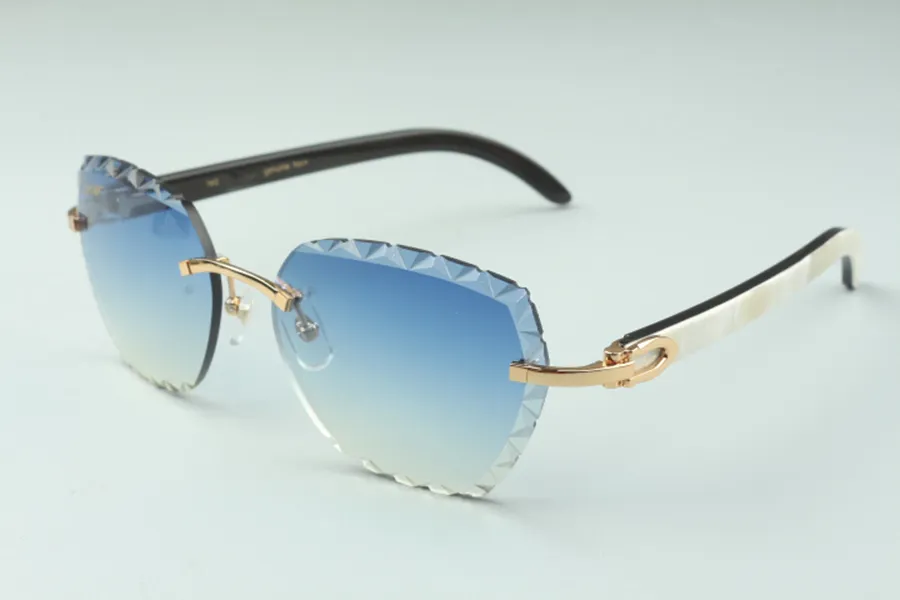 Os mais recentes óculos de sol de lentes de gravura de moda mais recentes 3524019 búfalo misto natural búnicos de buzina de vidro tamanho 58-18-140mm216t