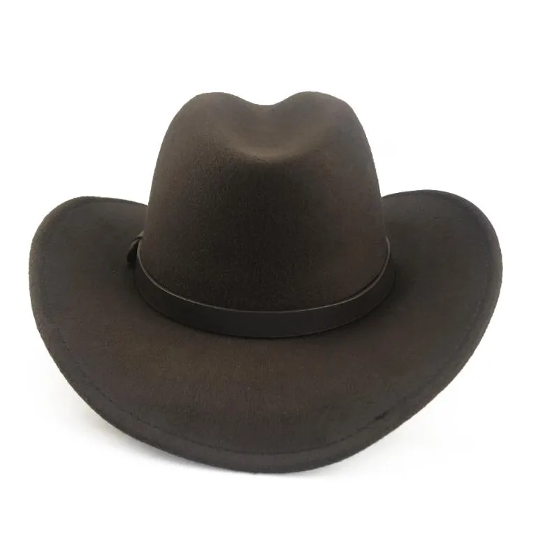 YY Retro Cowboy Cap Mannen Herfst Winter Trilby Hoeden Vrouwen Westerse Cowgirls Jazz Caps Krimpen Rand Chapeau Homme CB200712392