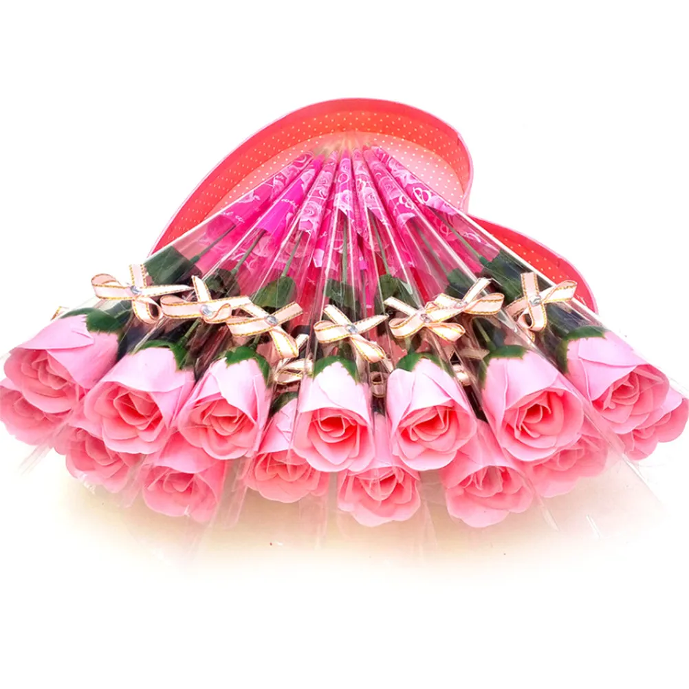 5 pçs dia das mães presentes do dia do professor sabão rosa flores perfumadas pétala de flor de banho com caixa de presente para casamento valentines282s