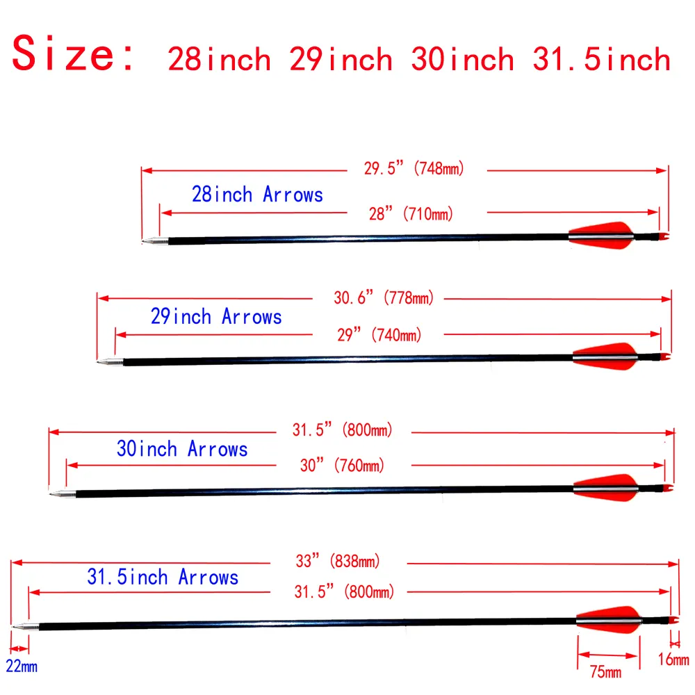 12 pièces flèche en fibre de verre 31.5 