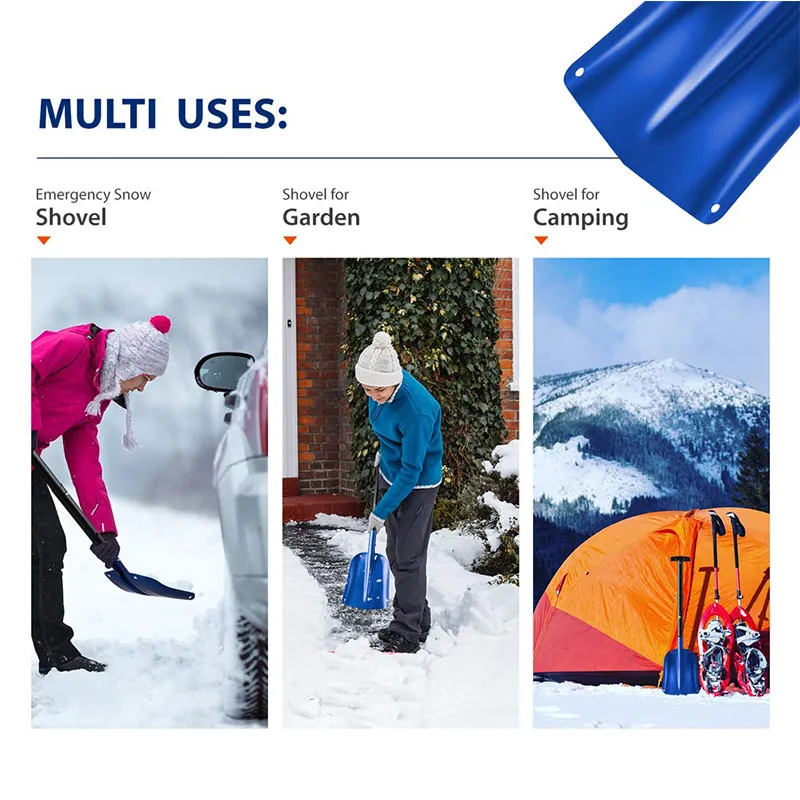 Fällbara snöspade Garden Camping Shovels Multifunktionell Folding Shovel Outdoor Survival Pocket Tools Aluminium Alloy Handle T20285A