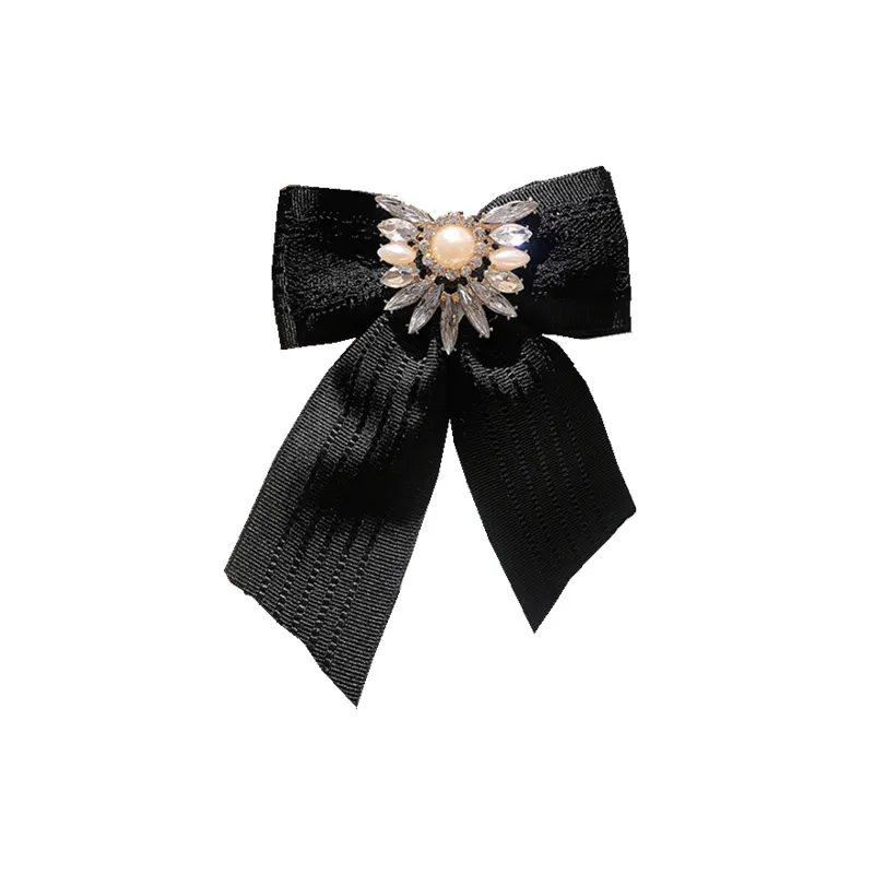 Personality Crystal Bow Knot Pins Fashion Wedding Party Brooches for Women High Quality Fabric Pins For Ladies2038419