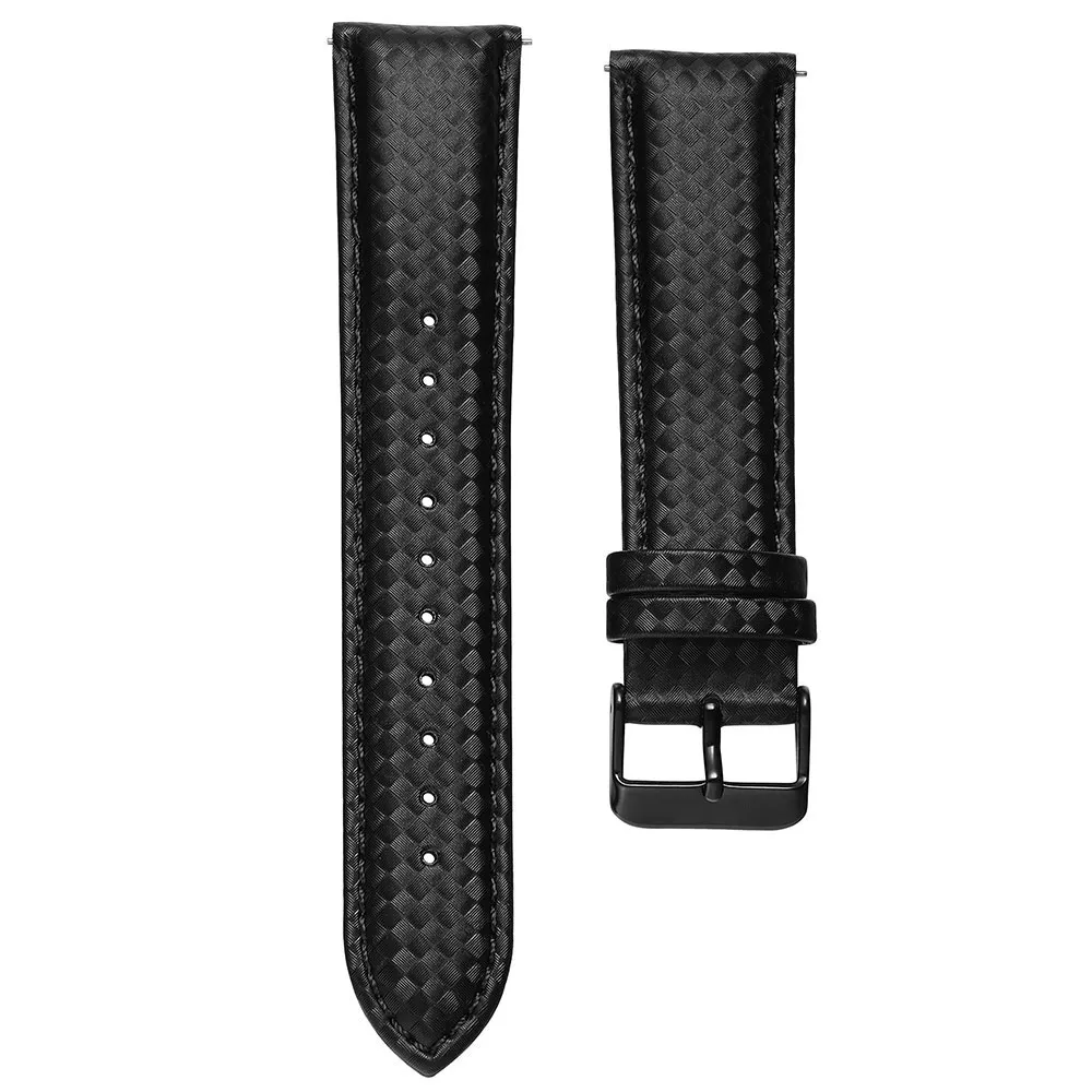 20 мм 22 мм быстросъемный черный кожаный ремешок из углеродного волокна для Gear S3 S2, классический сменный ремешок по ширине Band248n