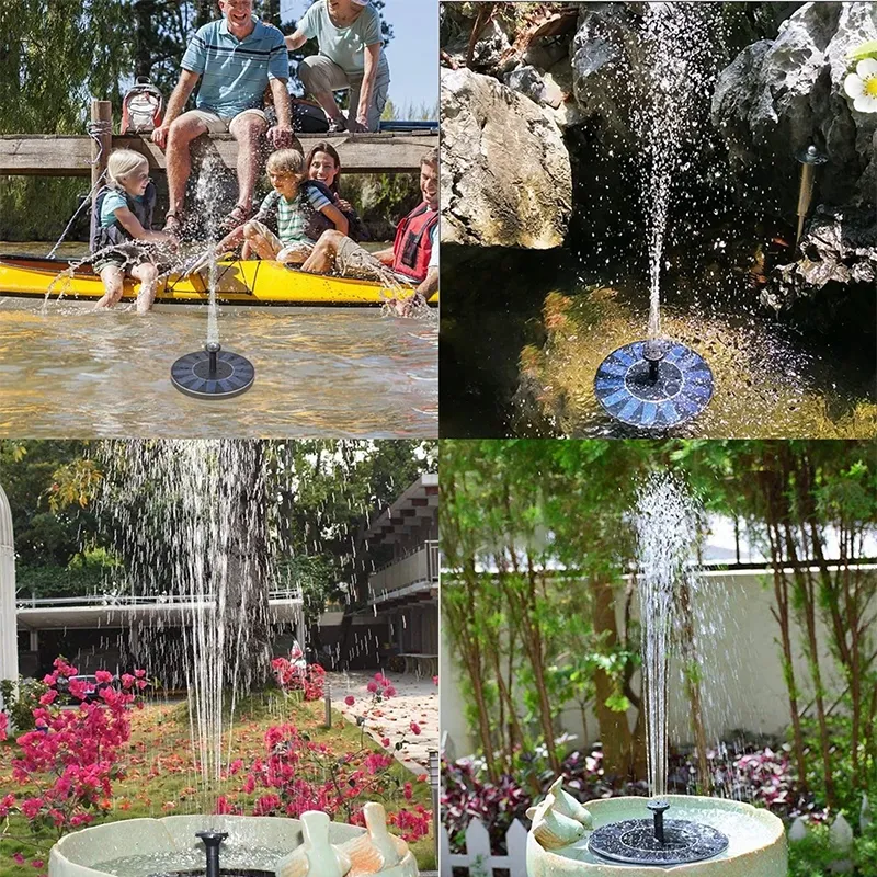 Mini güneş enerjili çeşme bahçe havuzu havuz güneş paneli yüzen çeşme bahçesi dekorasyon su çeşmesi damlası t2006196596766