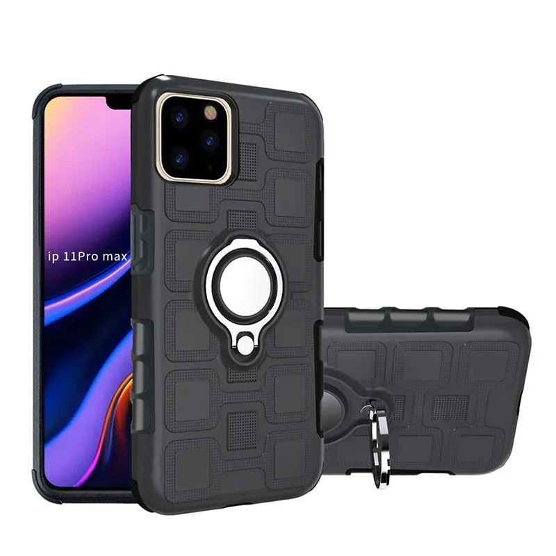 Mode Volledige Bescherming voor iPhone 11 Pro Max XS X XR 8 SAMSUNG GALAXY S10E S10 OPMERKING 10 Telefoon Case Ring Autohouder