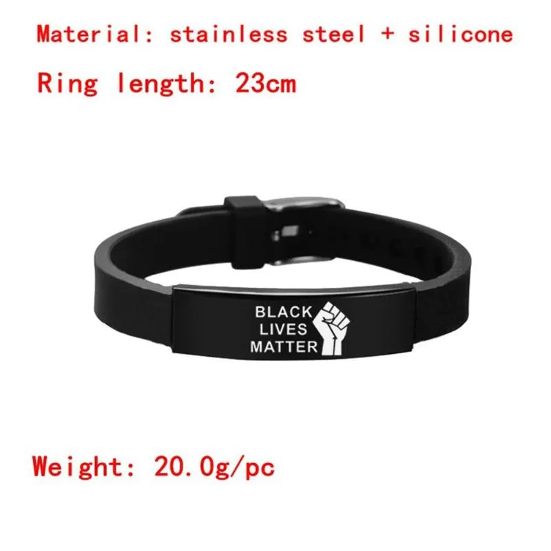 Moda preto vidas matéria ajustável eu não posso respirar silicone pulseira de pulso pulseira manguito pulseira de borracha unisex jewe232n
