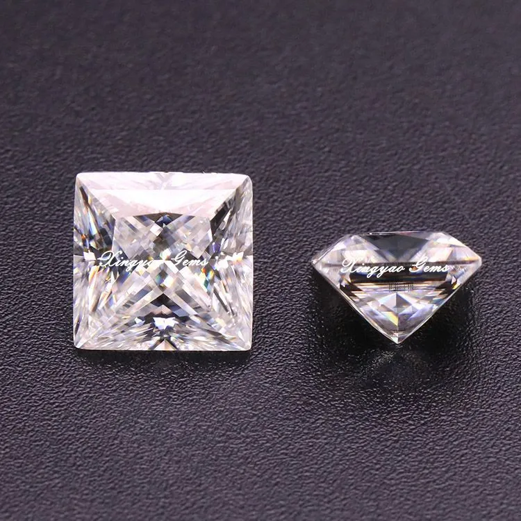 Pierres précieuses en vrac couleur D VVS, coupe princesse, Moissanite K or avec bague en pierre, incrustation de collier 3CT 2CT 1CT11240L