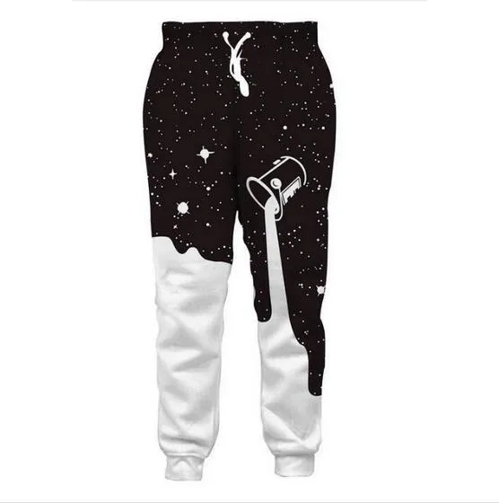 Neue Männer Frauen Space Galaxy Milk Dripping Lustige 3D-Druck Mode Trainingsanzüge Rundhalsausschnitt Hip Hop Sweatshirt und Hosen 2 Stück Set Hoodie194n