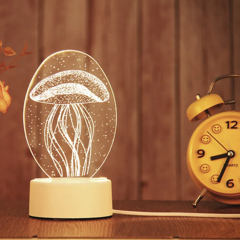 3D LED lampe créative 3d LED LUMIÈRES DE NIME LABELLE LAMPE DE NIGHT ILLUSION LAMPE 3D Illusion pour la maison décorative 10043317G