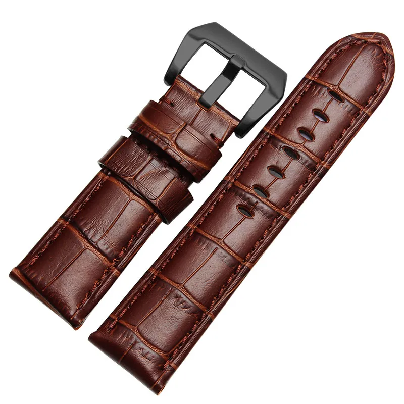 Genuine Leather Watchbands Vintage Veau Bracelet Watch band Fit PAM serial watch 24mm 26mm