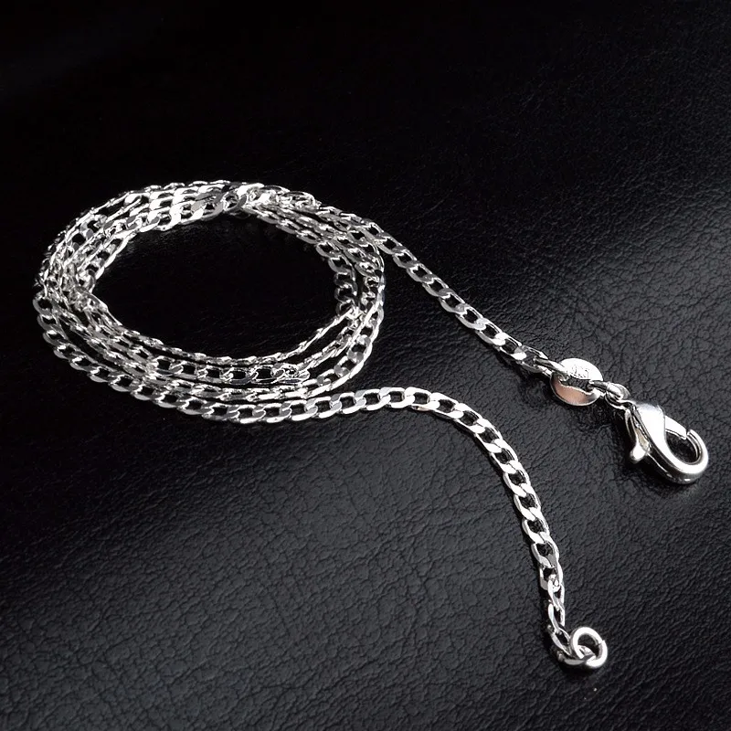 Kasanier – collier en argent 925 massif, 2MM, 16 à 30 pouces, bijoux à la mode, colliers de fête pour hommes et femmes, costum219Z