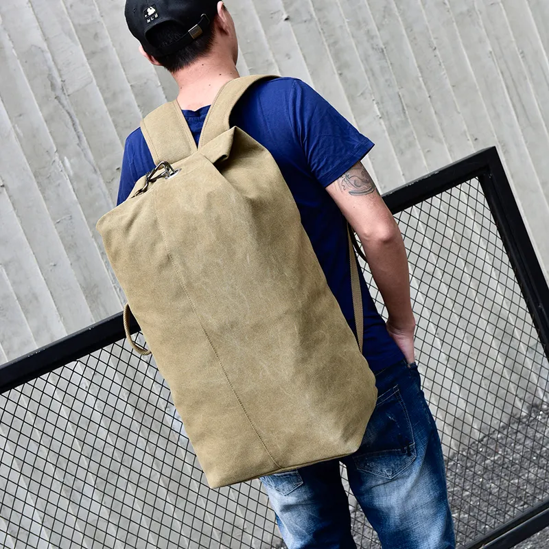 2020 nova grande capacidade mochila homem saco de viagem montanhismo mochila masculino bagagem lona balde sacos ombro mochilas216b