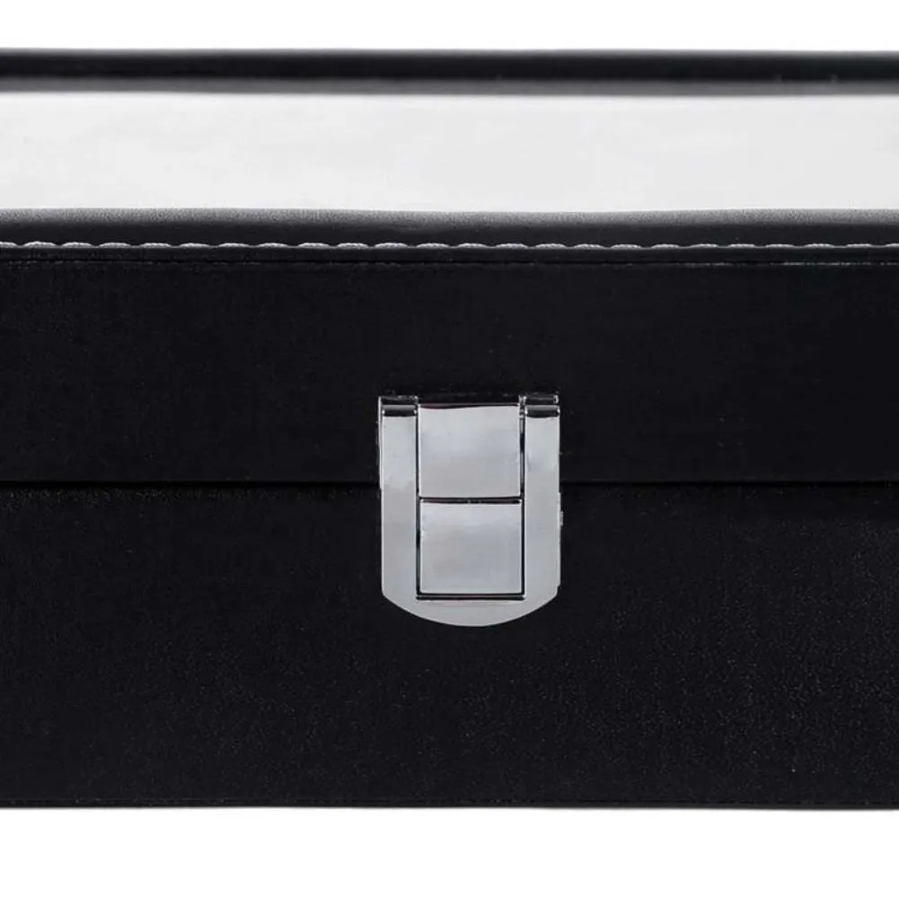 Коробка для часов 2 3 сетки черная шкатулка для драгоценностей из искусственной кожи заводное устройство для часов органайзер чехол для хранения дисплей держатель Gift280p