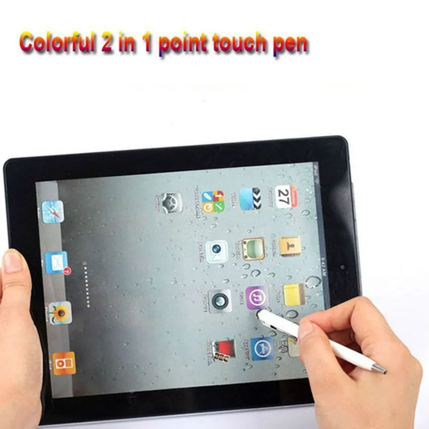 Penna stilo touch screen capacitiva universale 2 in 1 con penne a sfera Samsung Xiaomi LG Smart Phone Tablet 200 pezzi