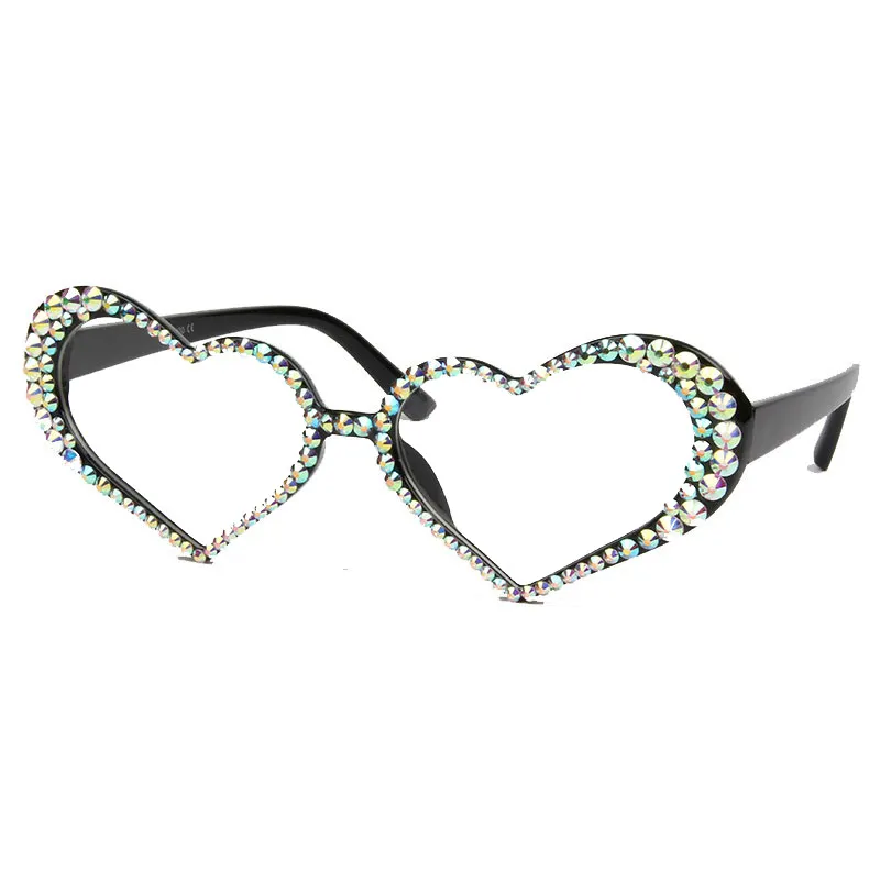 2019 빈티지 고양이 아이 다이아몬드 심장 모양 선글라스 여성 핑크 렌즈 라인 스톤 섹시 안경 UV400 안경 238a
