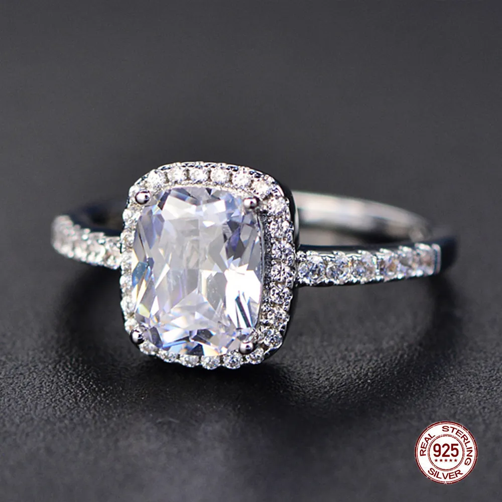 Anéis de prata esterlina 925 de rubi fino, anel de pedra preciosa de ametista, prata esmeralda azul safira novo para mulheres1256y