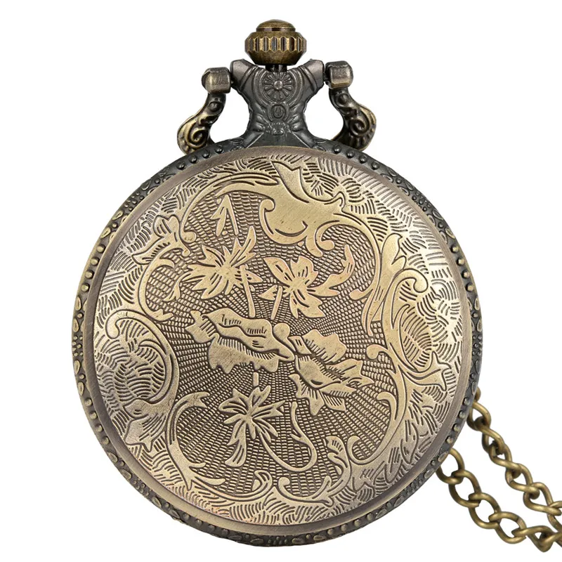 Bronzo vintage un pezzo tasca guarda giapponese animate pirata teschio quarzo orologio da uomo donna donna collana a ciondolo a ciondolo orologio gif209y