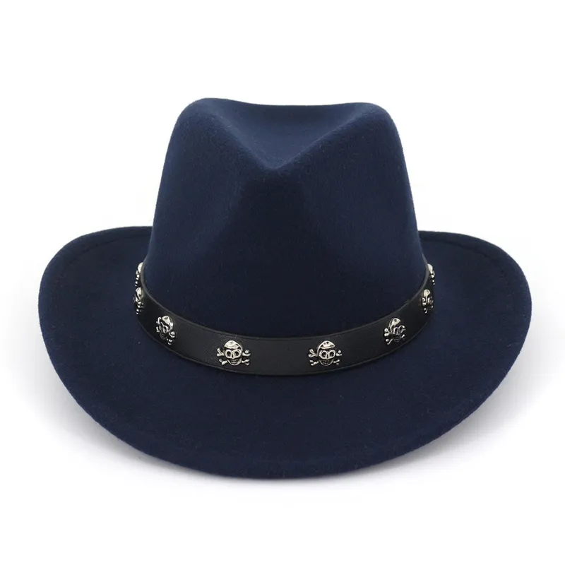 Fashion Wide Brim Fedora Cowboy Western Wool Felt Hat Cheap Horseman Cap British Style Jazz Formal Hats Sombrero for Men Women315i