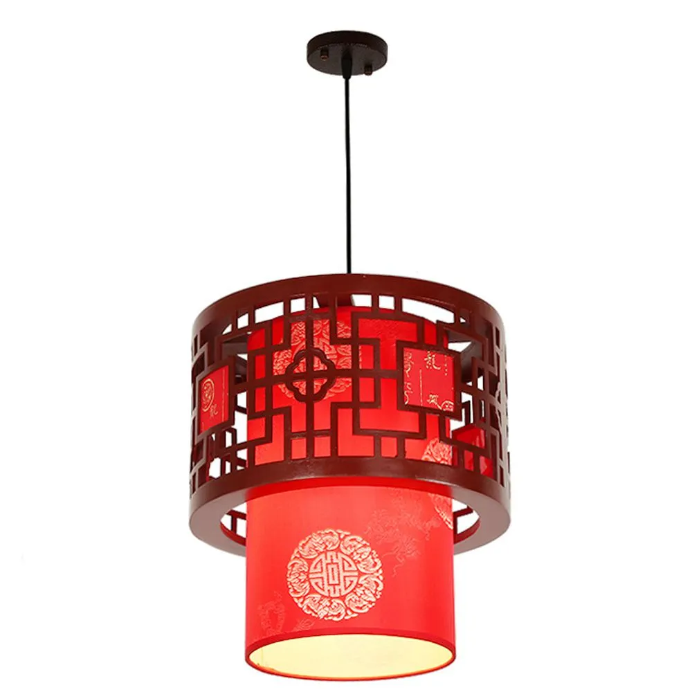 Chinese Wooden Tea house Pendant Lamps Restaurant Chandelier Vintage Traditional Dining Room Ceiling Lighting Balcony Hanging lamp2709