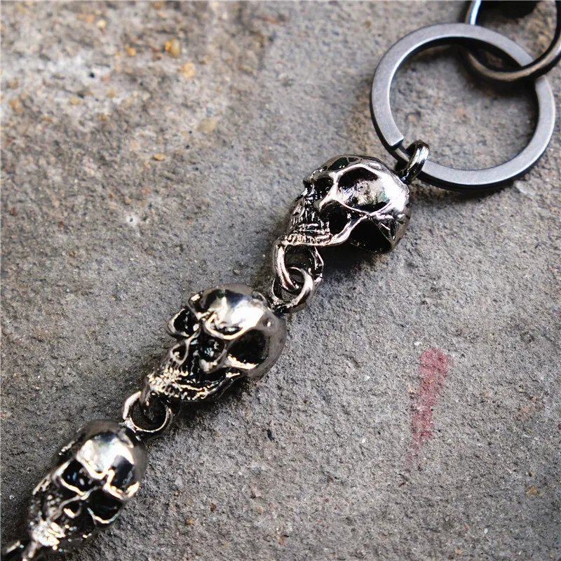 Metal 3 camadas anel de parafuso rocha punk chaves clipe Hip Hop Jewelry Chain Chain carteira de chaveiro