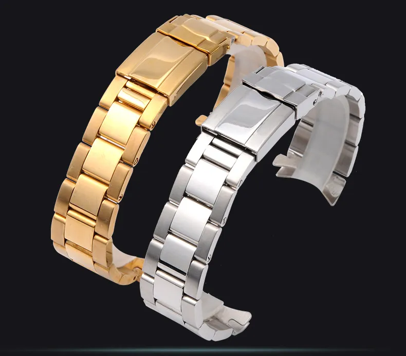 Для Rolex Sub Watch 20 -миллиметровый промежуточный лак серебряного золота новые мужчины изогнутые конец часа браслет Bracelet Nearless ST270R