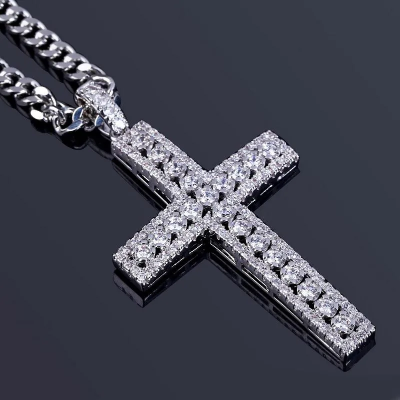 2020 Fashion Luxe Hip Hop Hanger Kettingen Voor Mannen Cross Cubaanse Links Gold Sliver Diamond Ketting Charm Sieraden Accessoires Gif247b