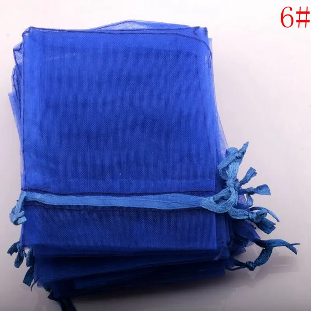 white Royal blue pink Etc 20-color Organza Gift Bags 7x9cm With Drawstring Wedding Party Christmas Favor Gift Bags300P