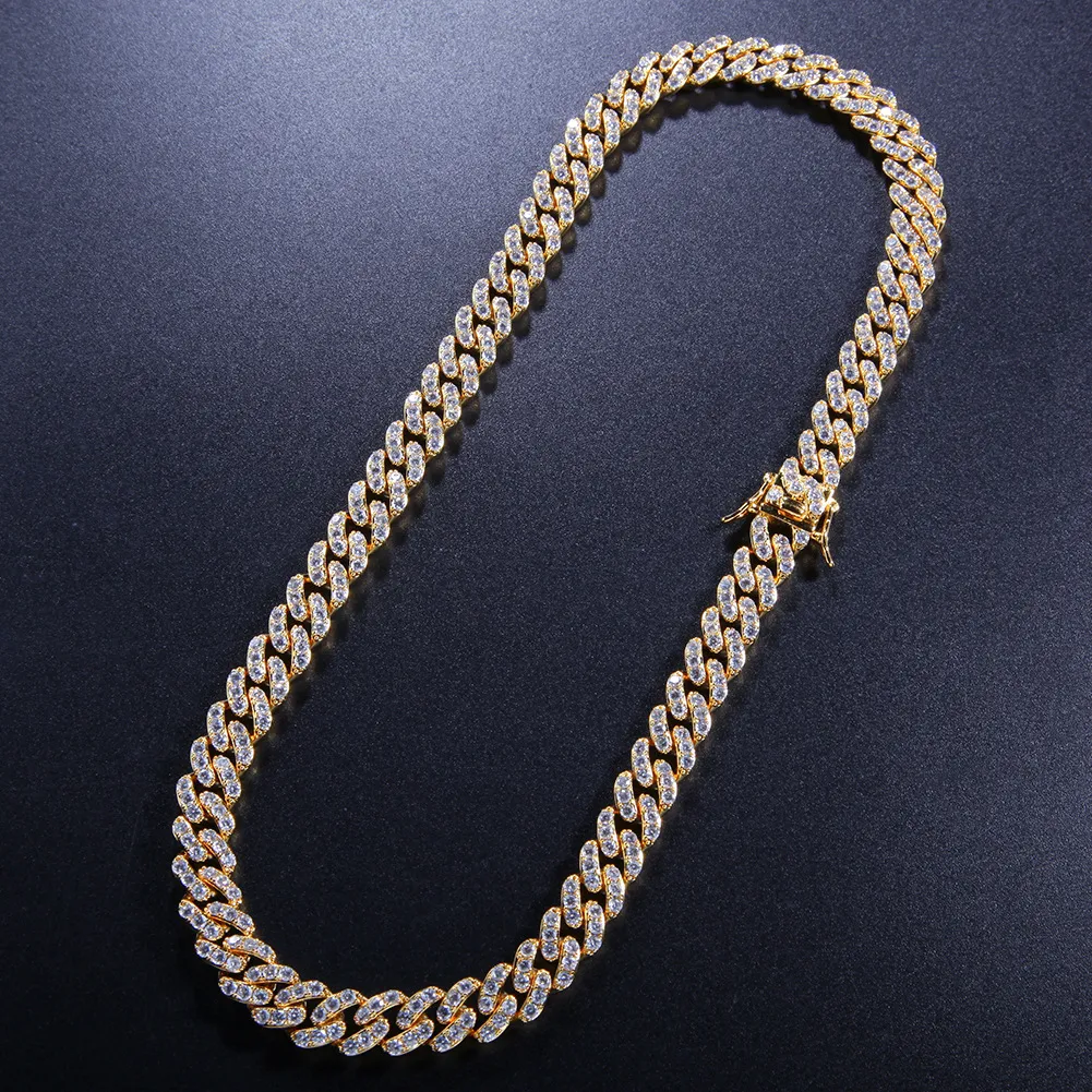 Gold Silver Color Micro Paled 8mm CZ Miami Cuban Chains Halsband Armband Hiphop Mens Iced CZ Fashion Jewelry Gift305i