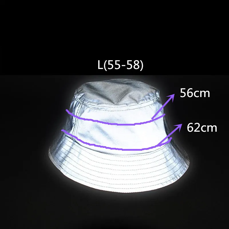 Man Women Unisex Reflective Hat Glow In The Dark Hip Hop Outdoor Summer Beach Sporting Sun Bucket Hat Bob Chapeau Caps WFGD809 T205590310
