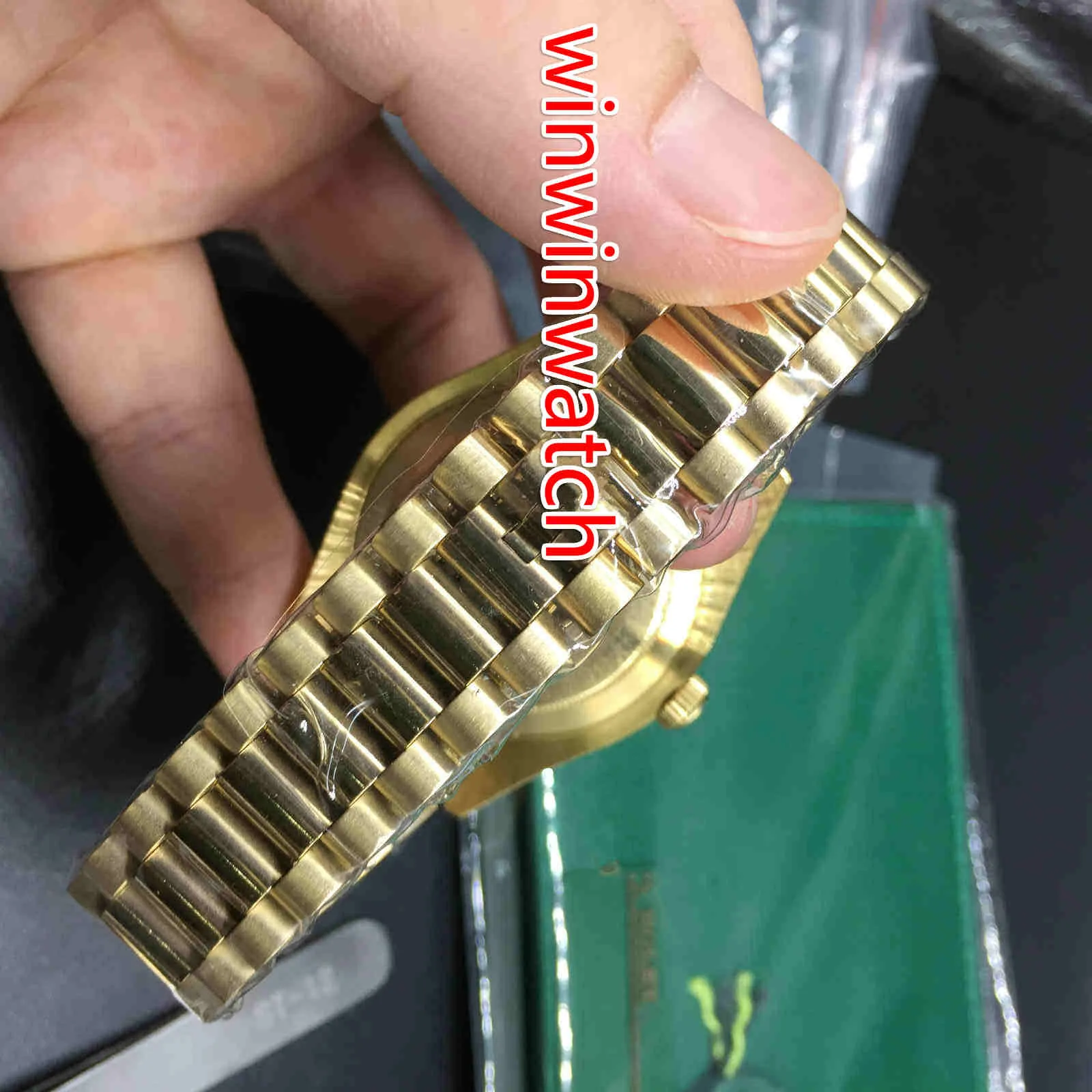 Luxus-Gold-Diamant-Uhren für Herren, automatische mechanische Uhr, Gold, Edelstahl, goldenes Zifferblatt, Uhren, luxuriös, glitzernder Diamant Wrist3324