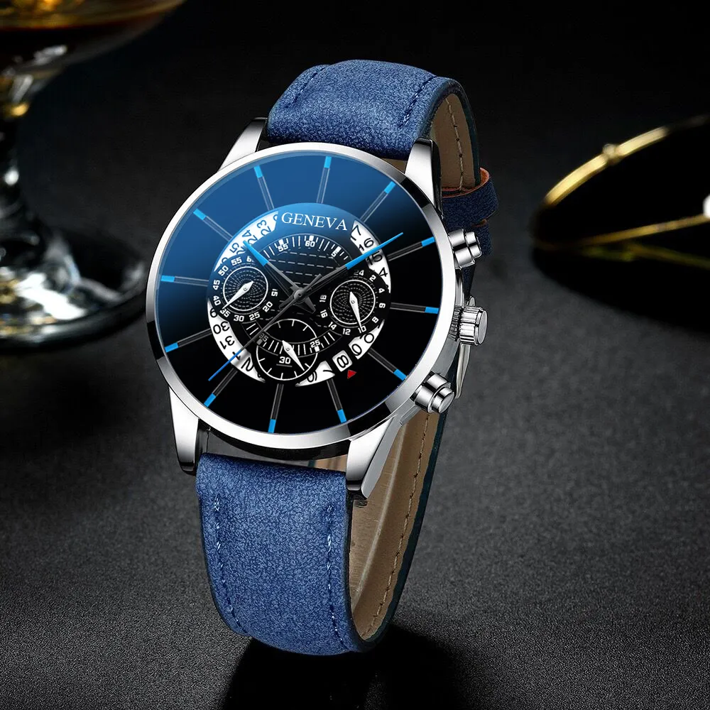 2019 mode genève montres pour hommes en cuir montre-bracelet à Quartz montre de Sport pour hommes horloge masculine Relogio Masculino2830