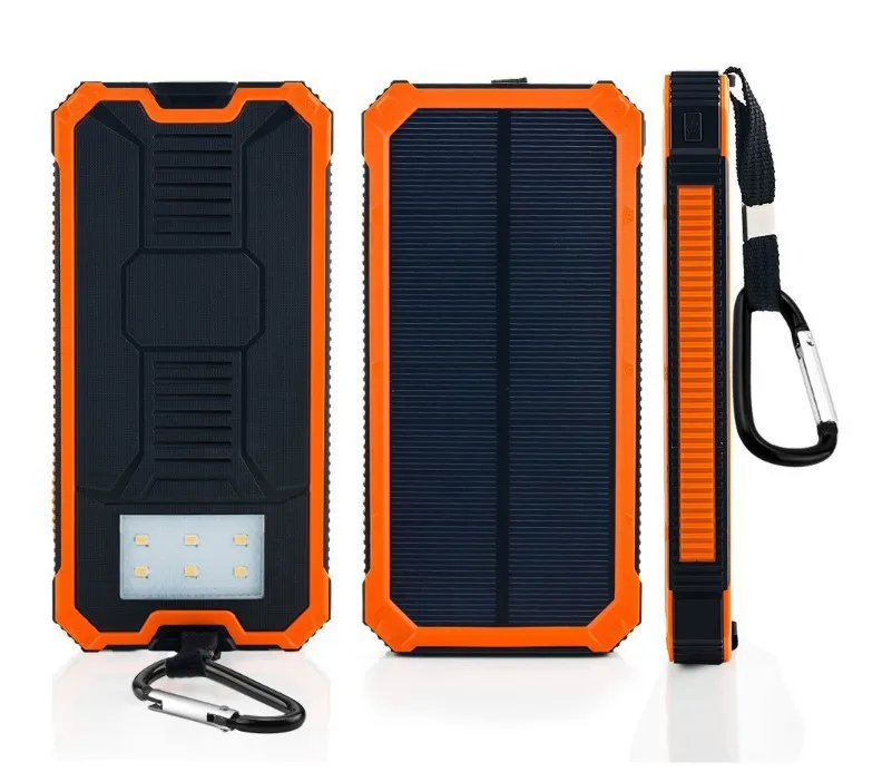 Солнечный банк Power Bank 20000MAH Солнечная панель телефона Аккумуляторная зарядное устройство Solar Banks для iPhone для Samsung7020717