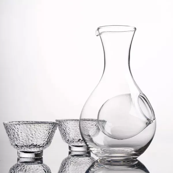 Креативная японская стеклянная бутылка с отверстием для большого пальца, стекло для сакэ, керлинг, гнездо хомяка, охлаждающая комната, разливщики вина, графин, набор 2746