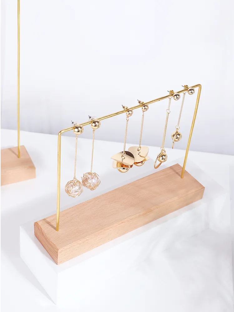 Whole Earring holder cheap jewelry stand fashion new design wooden necklace display Pendant holder Bracelet stands 19-07272y