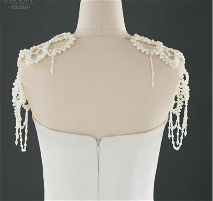 Wedding Bridal Pearls Wrap Shoulder Necklace Full Body Chain Jewelry Princess Handmade Dress Accessories Luxury Fashion Necklace W253C