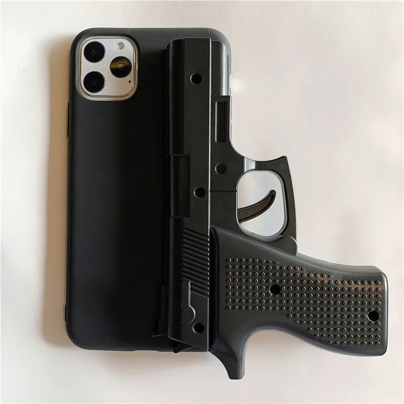 3D Funny Gun Phone Case for iphone 11 Pro Max X 7 8 Plus Xr Xs max Creativity Silicone Pistol Toy Phone Cover 199E6803859