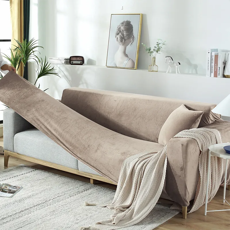 Copridivano elasticizzato in velluto di alta qualità divano del soggiorno Fodera mobili Custodia protettiva Copridivano elastico 1 2 3 4 posti155D