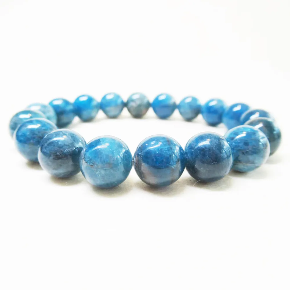 MG0515 On 10 mm Blue Apatite Stacking Bracelet High Quality Gemstone Bracelet Men's Protection Emotional Wellness Bracelet2291