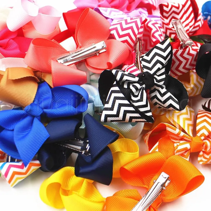 Baby Stripe Bow Hairpins Meninas Mini Designer Bowknot Grampos de Cabelo Horquillas Para El Pelo Bebê Stripe Barrettes Barrettes Festa de Viagem