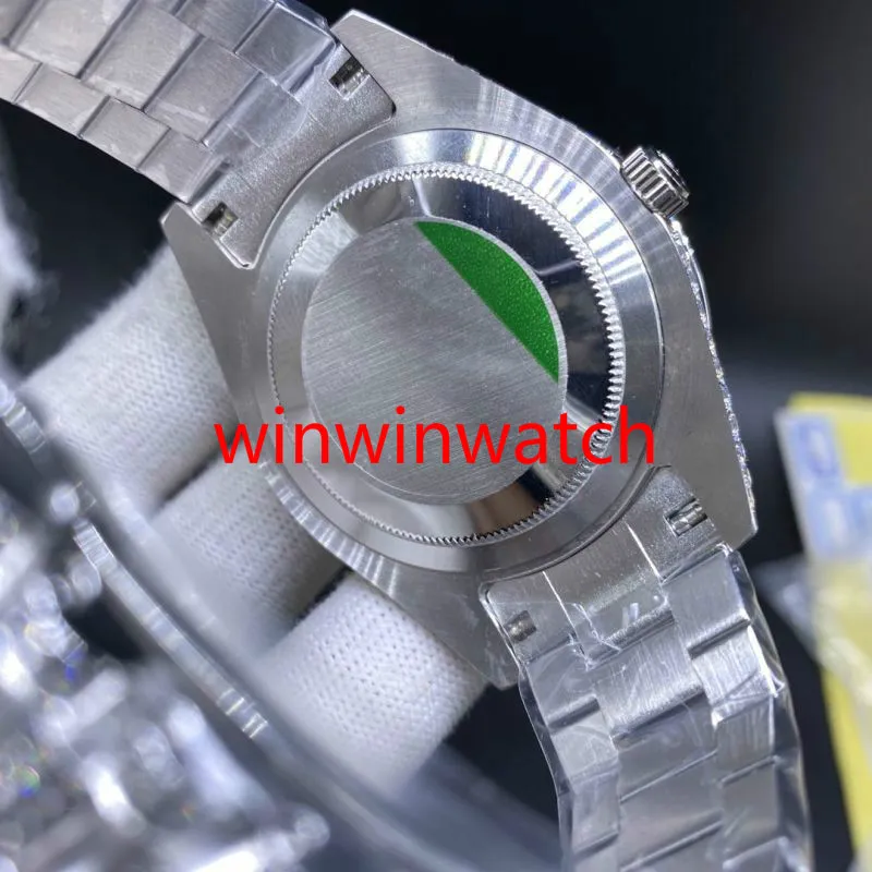 Setting de luxo Set Watches 43mm Silver Big Diamond Mechanical Man Watch Diamond Face Face automático de aço inoxidável Men's215a