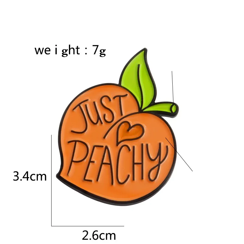 그냥 복숭아 귀여운 작은 재미 에나멜 브로치 핀 여성을위한 크리스마스 Demin 셔츠 장식 브로치 핀 금속 Kawaii 배지 패션 쥬얼리