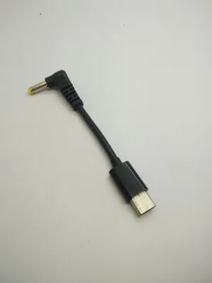 USB 3.1 tipo C a DC 4.0 1,7 mm/mf Cabo de extensão de energia reta/cotovelo 20 cm preto