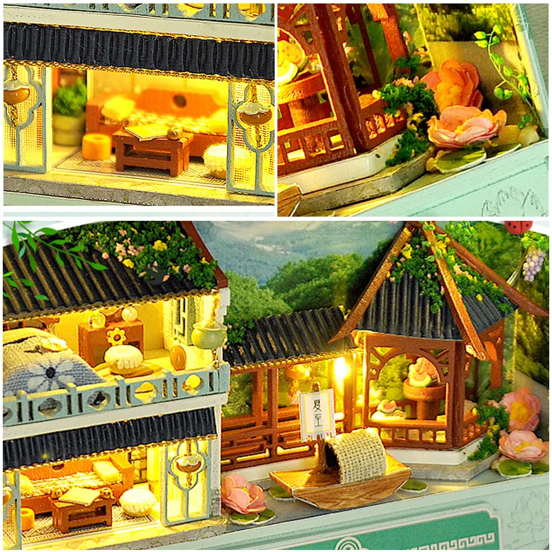 Kutu Tiyatro Dollhouse Oyuncak Mobilya ile DIY Minyatür Bebek Ev