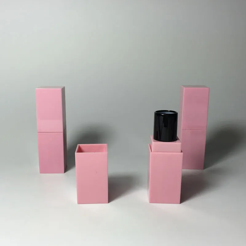 50 Stück / Los 12 1 mm quadratische Lippenstifttube in mattschwarzer Farbe, leere Lippenstiftverpackung, DIY-Lippentube167S