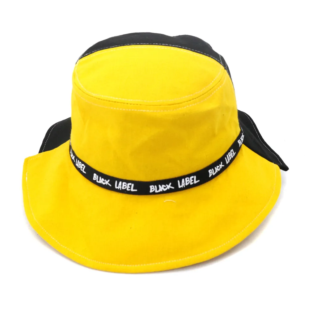 Wiosenne lato żółte czarne patchwork czapki kubełko Kobiety na zewnątrz składany ściereczka ochrony przeciwsłonecznej kapelusz unisex podróż sunhat2549