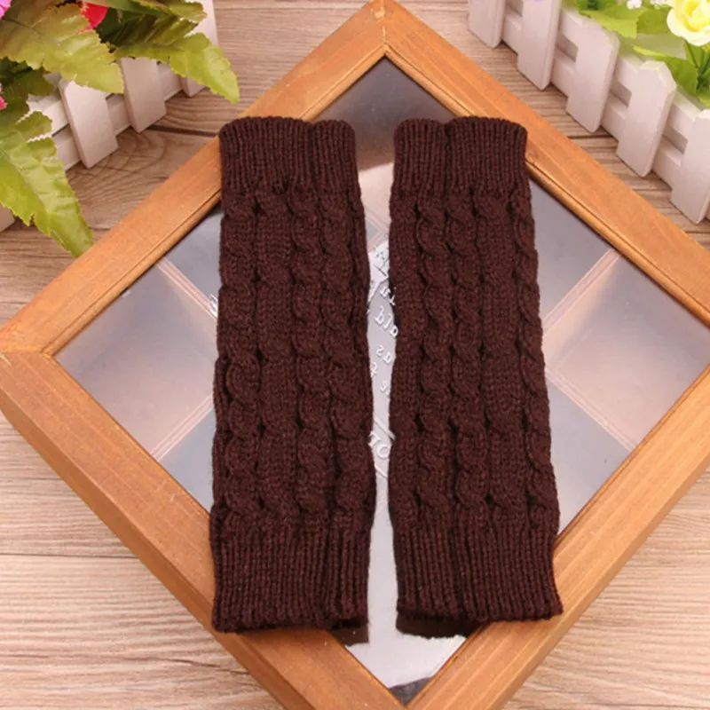 2020 Winter Unisex Frauen Fingerlose Gestrickte Lange Handschuhe Arm Wärmer Wolle Halbe Finger Fäustlinge 12 paar lot246s