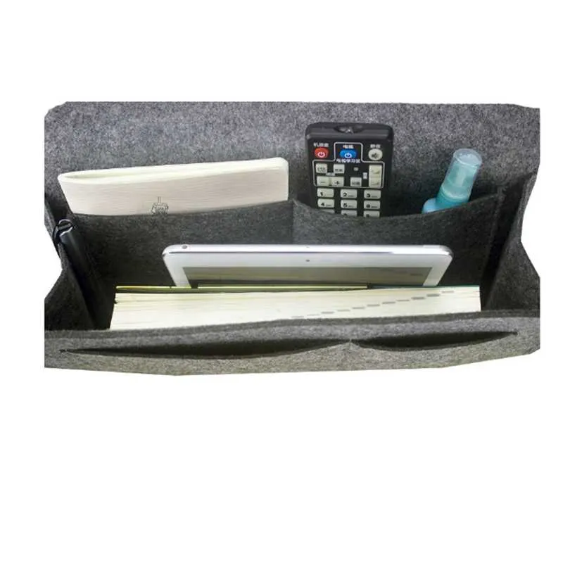 Bolsa de almacenamiento para cabecera de cama de fieltro, bolsa colgante para manta, almacenamiento para cabecera de dormitorio, 35FP11249r