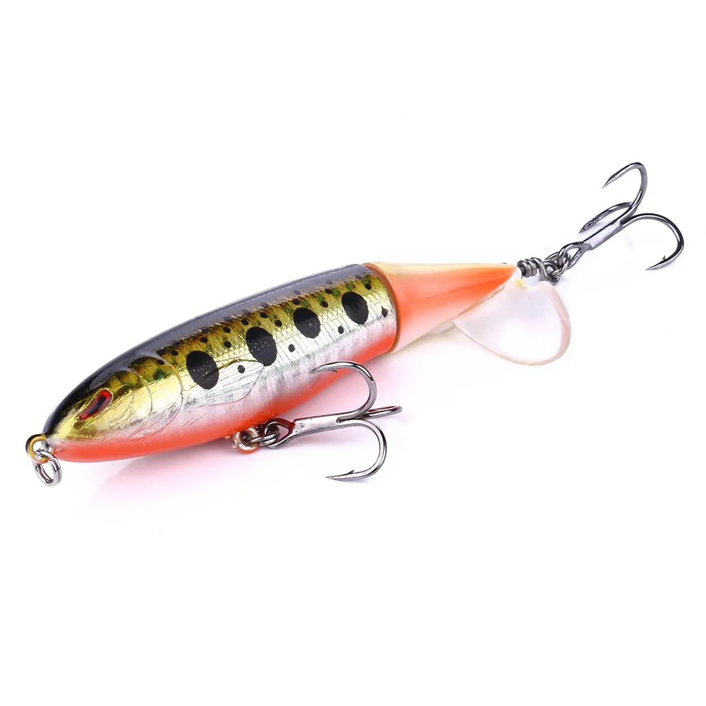 HENGJIA 8 pz Whopper Plopper 100mm 13 5g Artificiale Top Water Fishing Lure Coda Rotante pesca Tackle267N